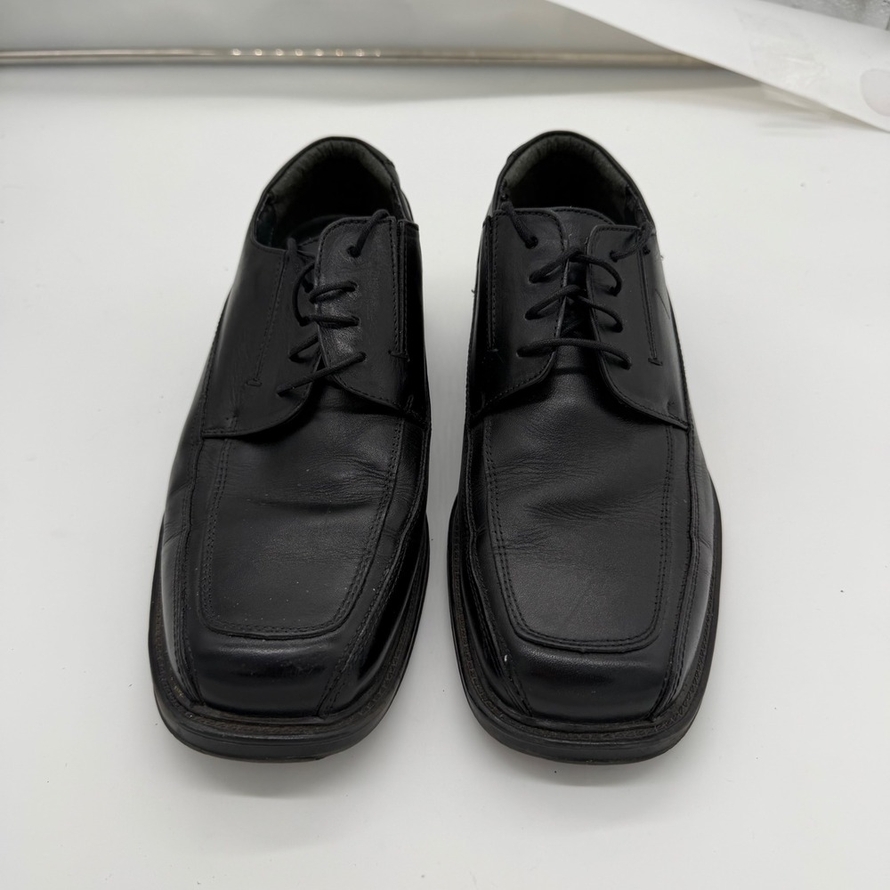 Dockers Mens All Motion Comfort Black Leather Square Toe Oxford Shoes 9.5 W